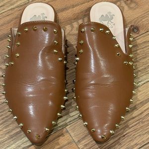 Camel Studded Slides Size 9